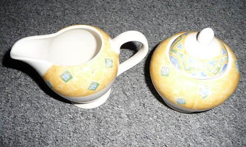 Suikerstel; Melkkan en suikerpot, Huis en Inrichting, Ophalen of Verzenden, Zo goed als nieuw