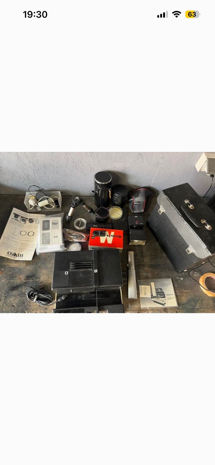 Vintage fotografie set – Minolta, diapositieven projector, Ophalen, Zo goed als nieuw