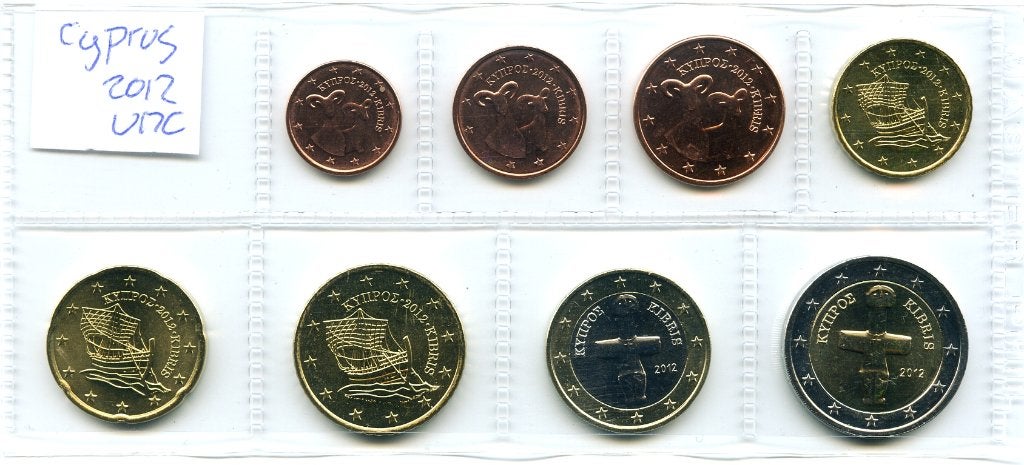 UNC set Cyprus 2012 - 1 cent t/m 2 euro, Postzegels en Munten, Munten | Europa | Euromunten, Verzenden, Cyprus, Overige waardes