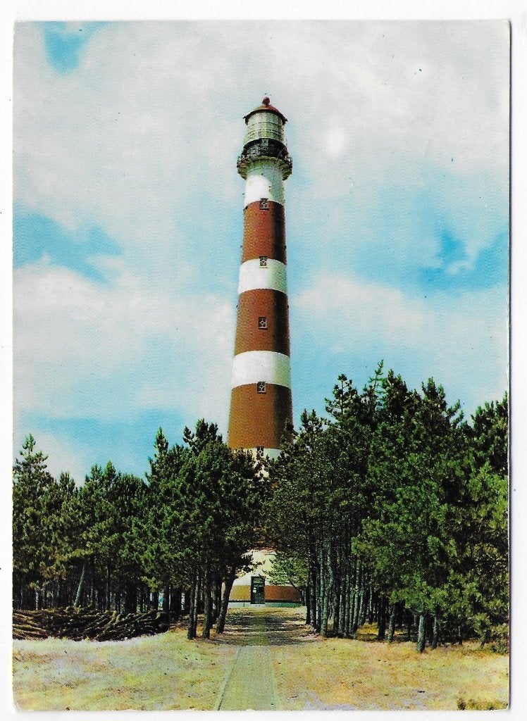Ameland Vuurtoren gelopen Ansichtkaart (B2724 ), Ophalen of Verzenden, 1980 tot heden, Gelopen, Waddeneilanden