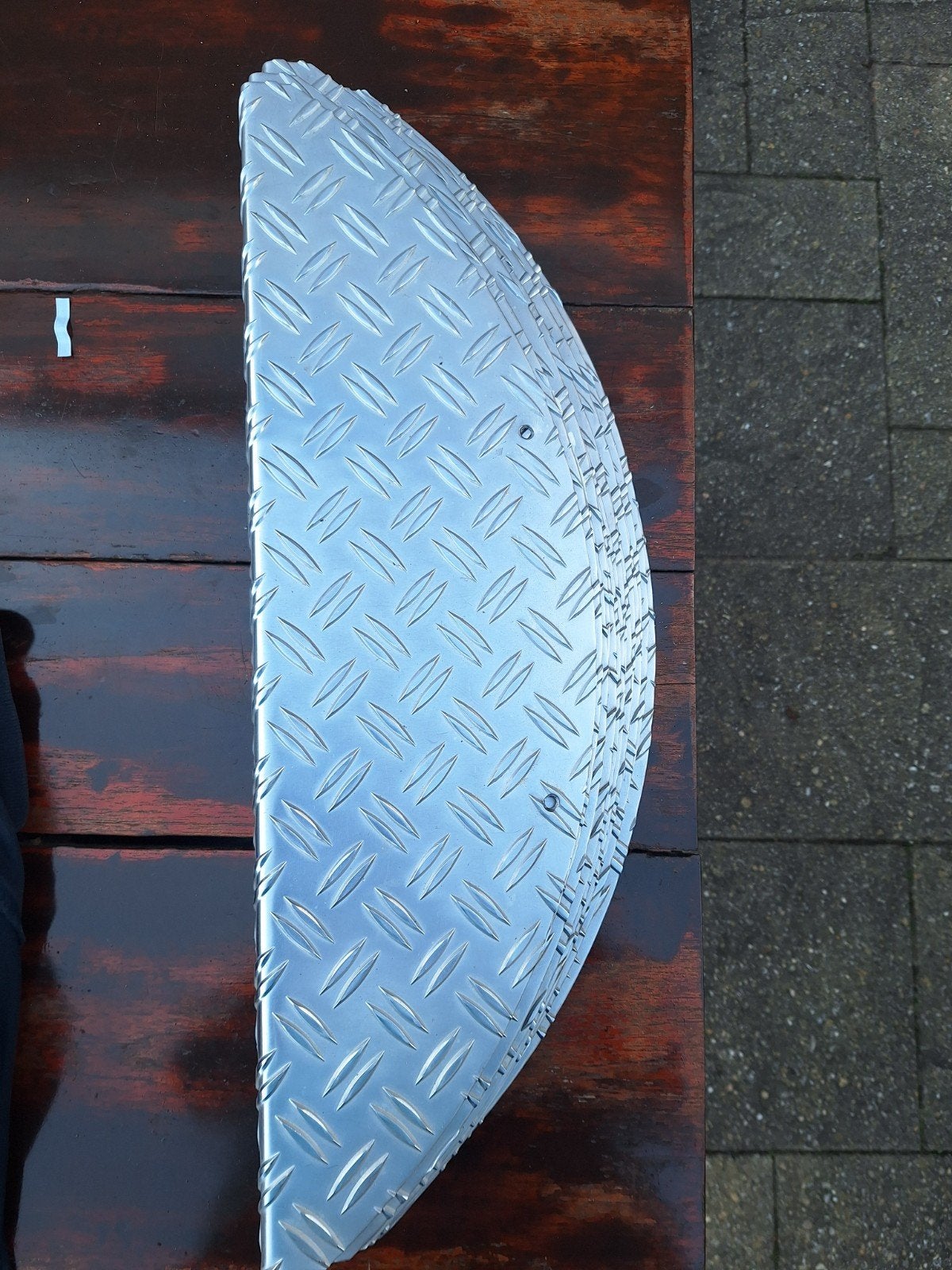 Aluminium traanplaat halve cirkel voor op de trap, Ophalen, Gebruikt, Aluminium