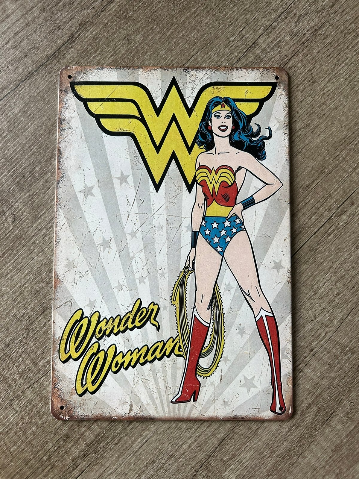 Metalen Bord Wonder Woman 20x30 cm, Metaal, Vintage, Nieuw, Ophalen of Verzenden