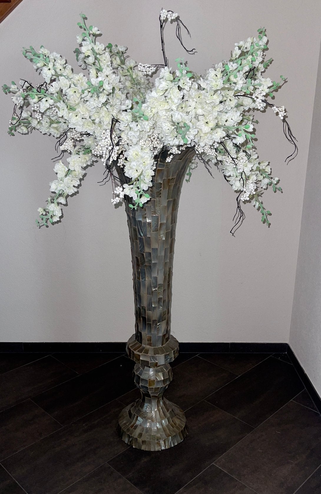 Schitterende Grote Vaas met Kunstbloemen, Ophalen, Zo goed als nieuw