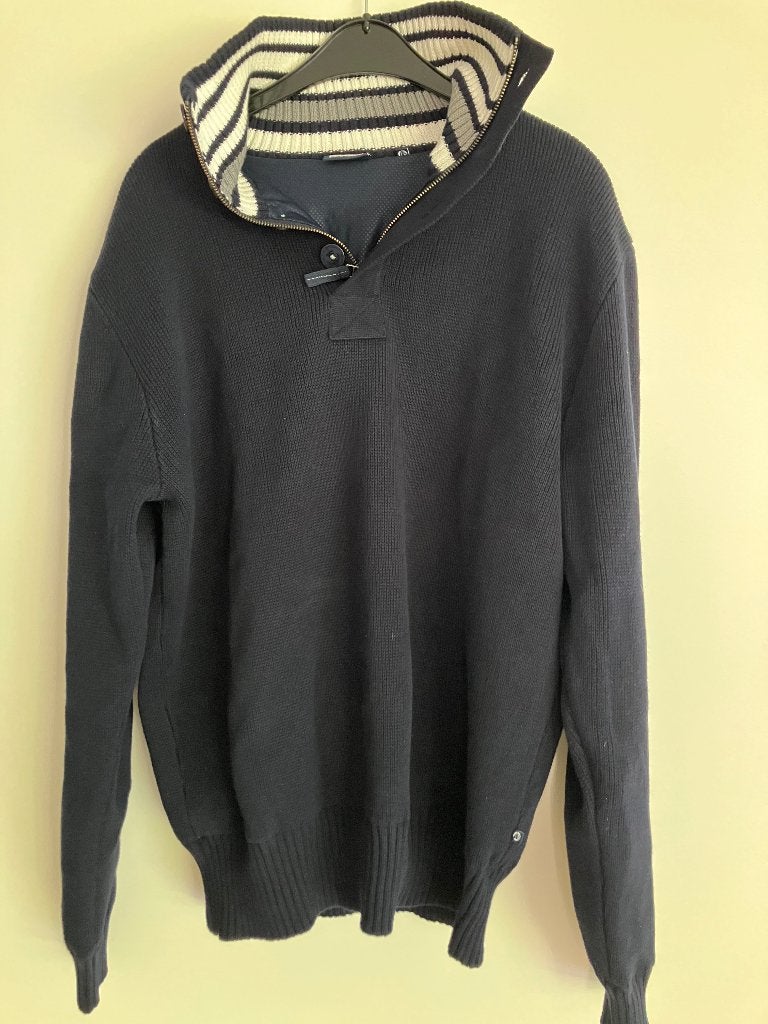 Trui met windbreker, Maat 52/54 (L), Onbekend, Blauw, Nieuw