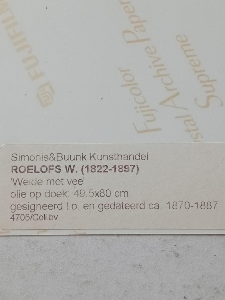 Willem Roelofs galerie persfoto 'Weide met Vee', Ophalen of Verzenden