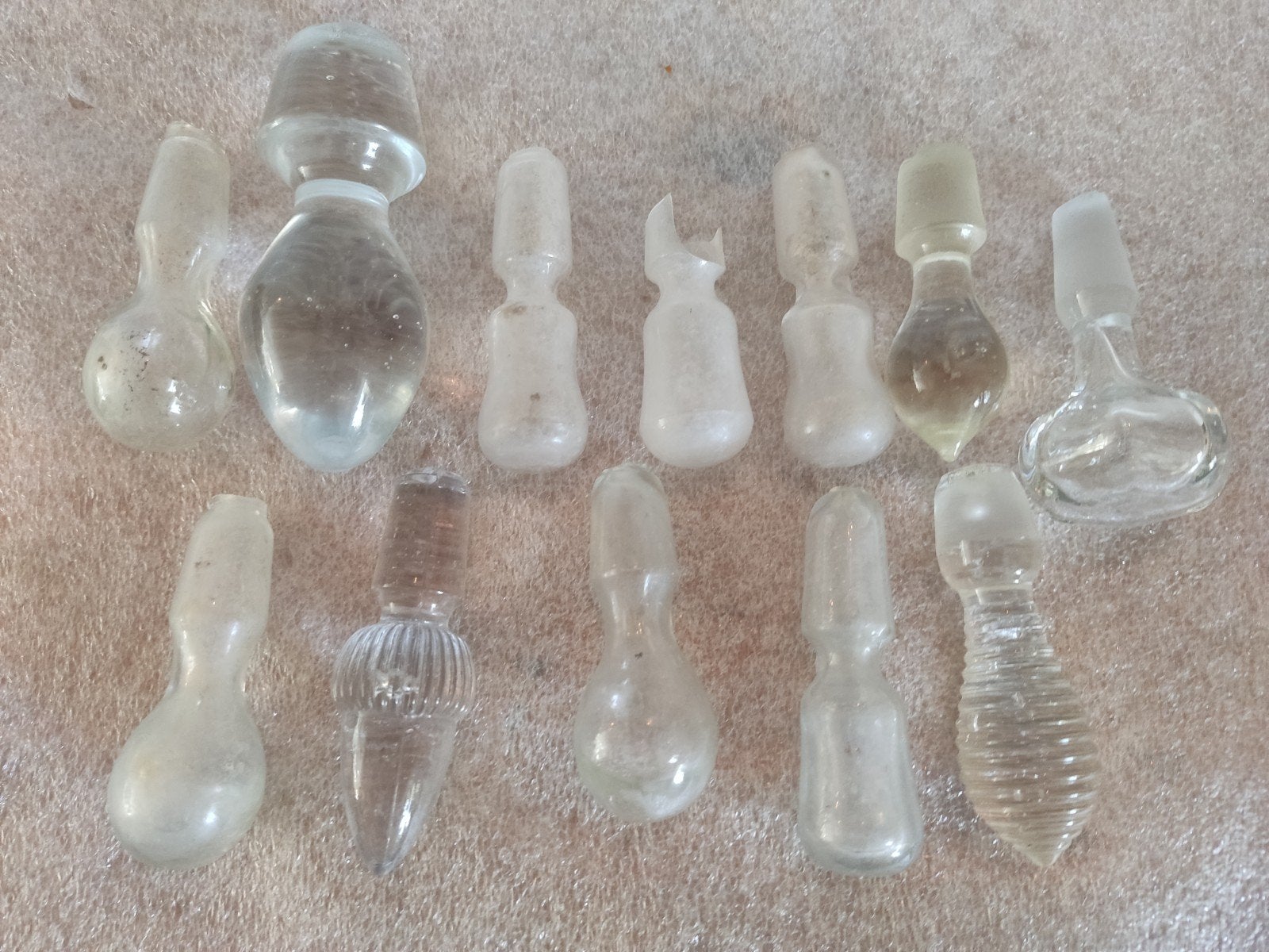 Oude stolpen stoppen van glas, Antiek en Kunst, Ophalen of Verzenden