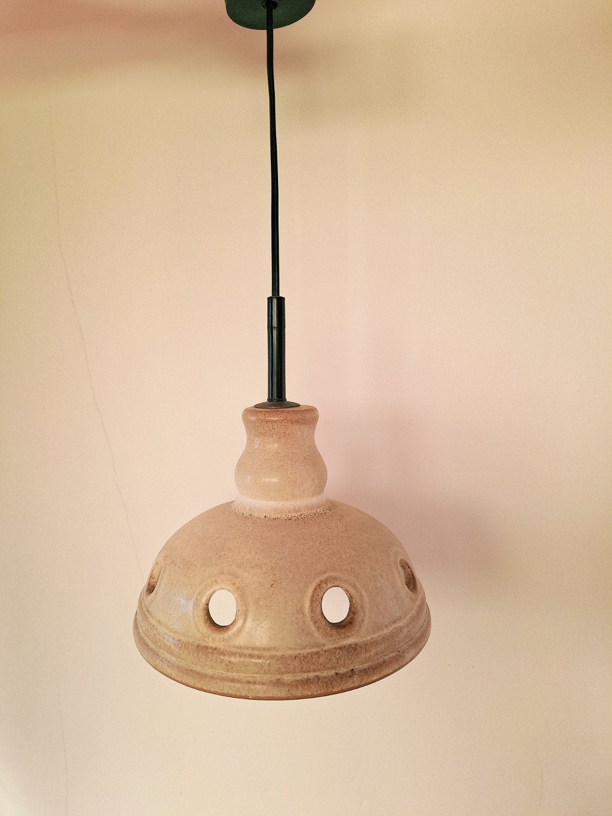 Vintage keramische lamp, Huis en Inrichting, Lampen | Hanglampen, Ophalen of Verzenden, Zo goed als nieuw, Keramiek, E27 (groot)