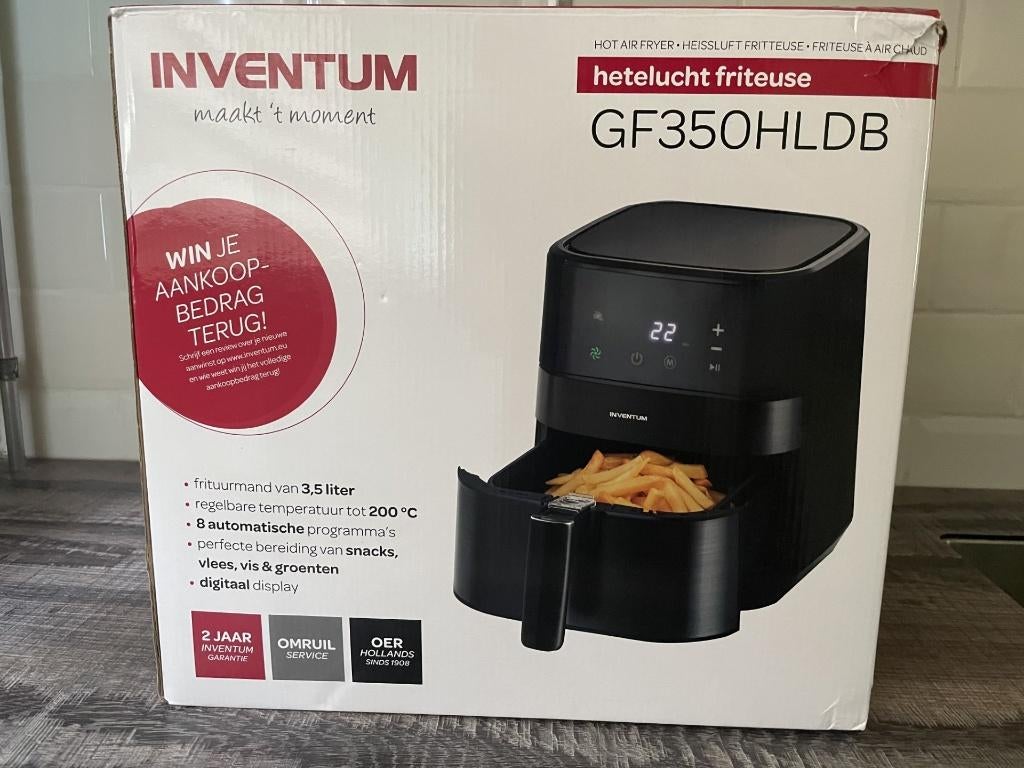 Inventum Airfryer GF350HLDB, Witgoed en Apparatuur, Airfryers, Ophalen, Zo goed als nieuw, Airfryer, 750 t/m 999 gram