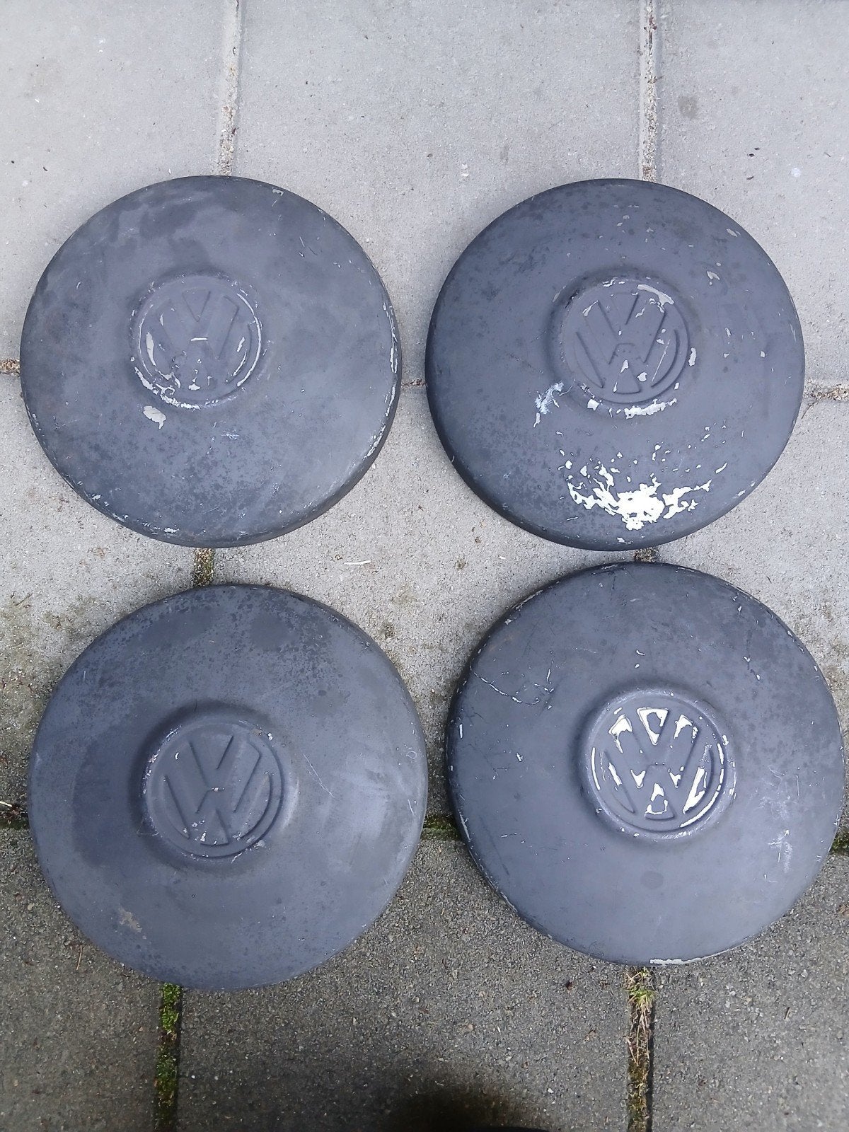 Vier originele Volkswagen wieldoppen, Auto diversen, Wieldoppen, Ophalen of Verzenden