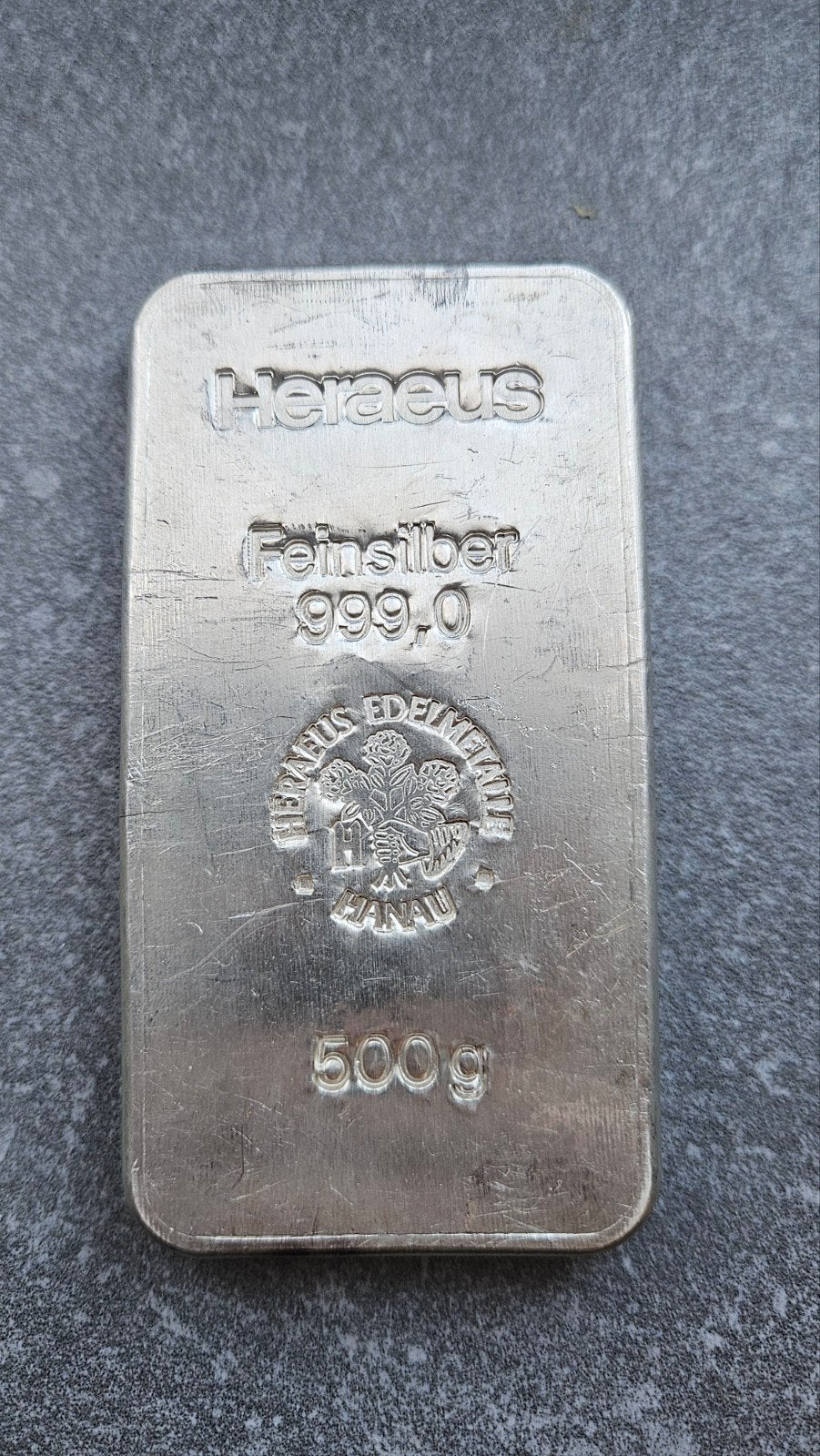 500 gram 999 zilver heraeus, Ophalen of Verzenden, Zilver