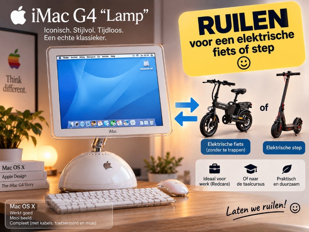 Apple iMac G4 “Lamp” – Vintage Apple RUILEN voor e-bike/step, Ophalen, Apple