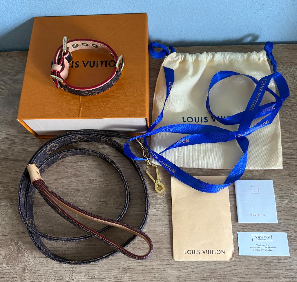 LV Louis Vuitton honden halsband & riem - XS / S, Ophalen of Verzenden, Nieuw