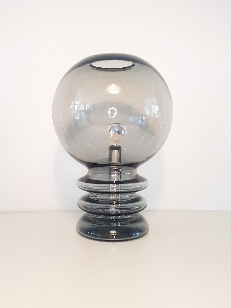 Vintage Bulb Moon glazen tafellamp, Glashutte Limburg 1960, Huis en Inrichting, Lampen | Tafellampen, Overige typen, Gebruikt