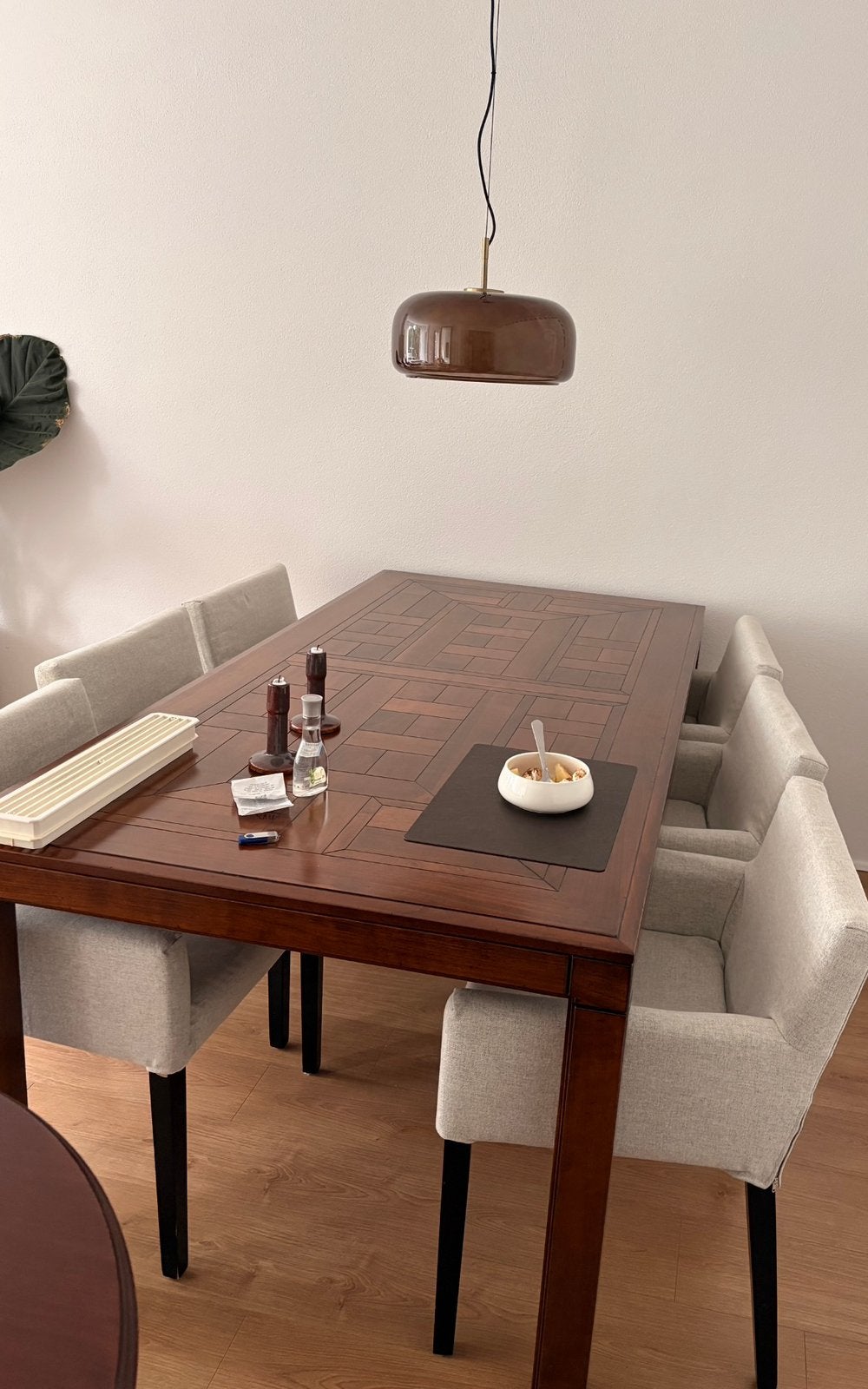 Vintage kersenhouten eettafel - 200x100 cm, Huis en Inrichting, Ophalen, Gebruikt, 100 tot 150 cm, 200 cm of meer
