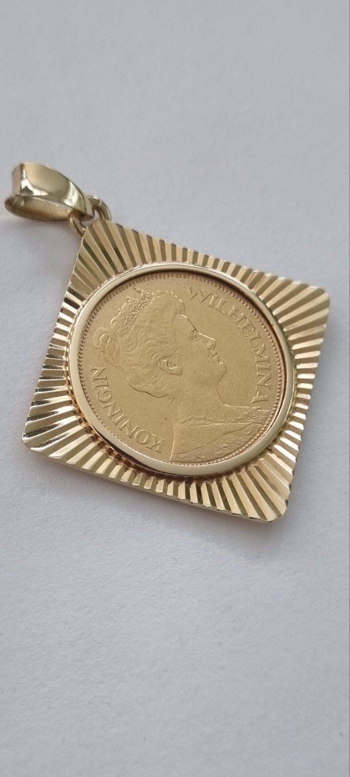 Prachtige Gouden Hanger met Gouden 5 Gulden Munt 1912, Ophalen, Zo goed als nieuw, Goud, Goud