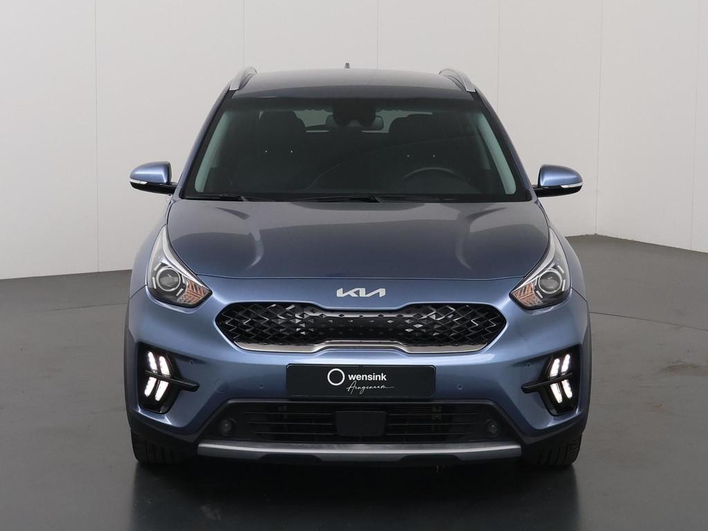 Kia Niro 1.6 GDi Hybrid Style Edition | Navigatie | Parkeerc, Auto's, Kia, Gebruikt, 2 kWh, Blauw, Leder en Stof