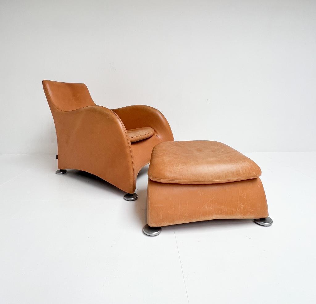 Montis Loge fauteuil met voetenbank van Gerard van den Berg, Gebruikt, Gerard van den Berg, 100 tot 125 cm, Design