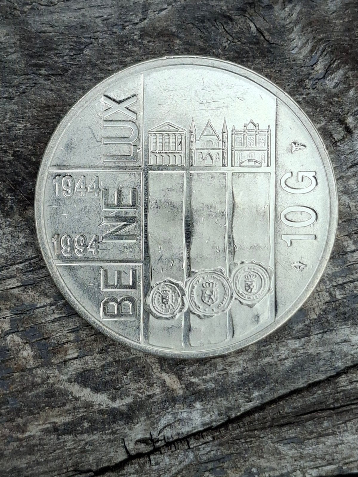 10 gulden 1994 Nederland (Benelux 50 jaar) zilveren uitgave, Koningin Beatrix, Zilver, Ophalen of Verzenden, Losse munt