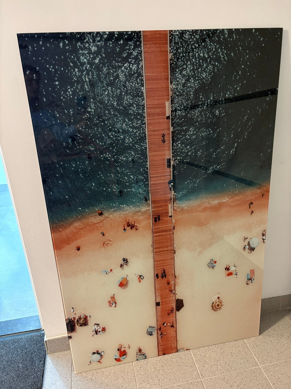 Grote wanddecoratie strand en pier - Zo goed als nieuw, Ophalen