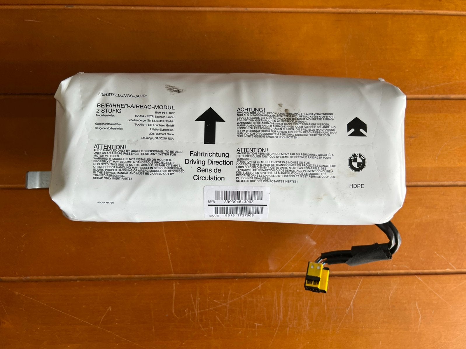 Airbag - BMW - passagier - 3 serie - 2002, Gebruikt, Bmw, Ophalen of Verzenden, BMW