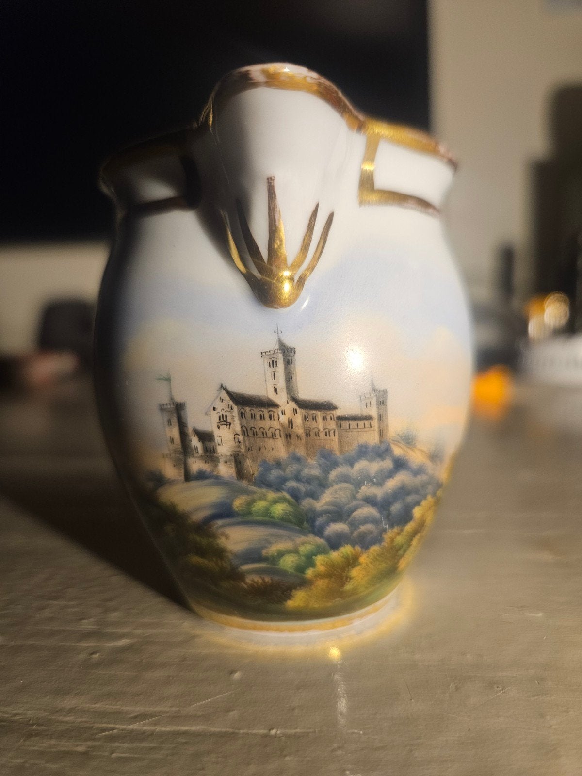 Duits porseleinen melkkanntje Kasteel Wartburg, Ophalen of Verzenden