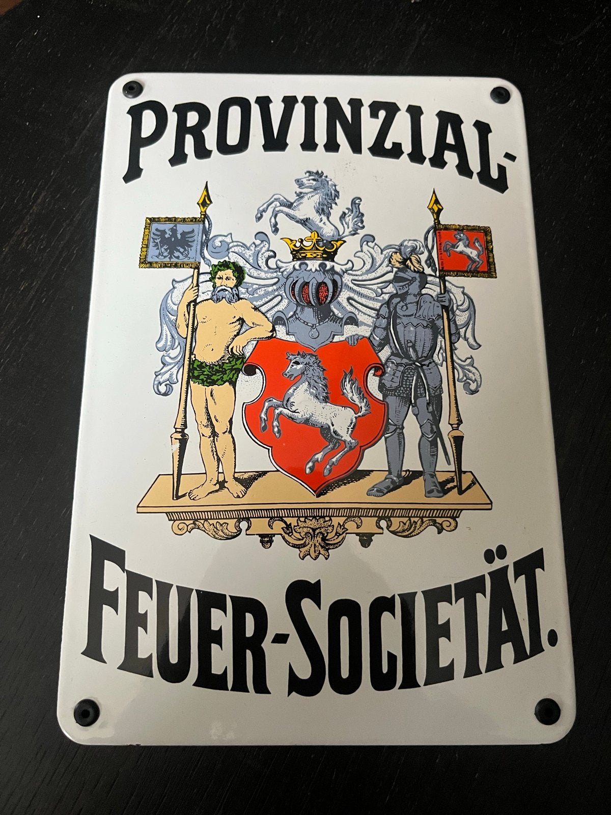 Vintage Emaille Bord "Provinzial Feuer-Societät", Ophalen of Verzenden
