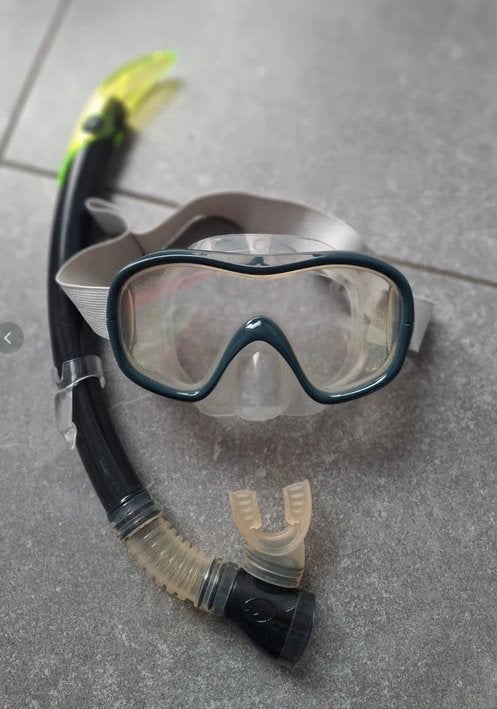 Duikbril + snorkel Decathlon maat L, Verzenden, Zo goed als nieuw, Snorkelset
