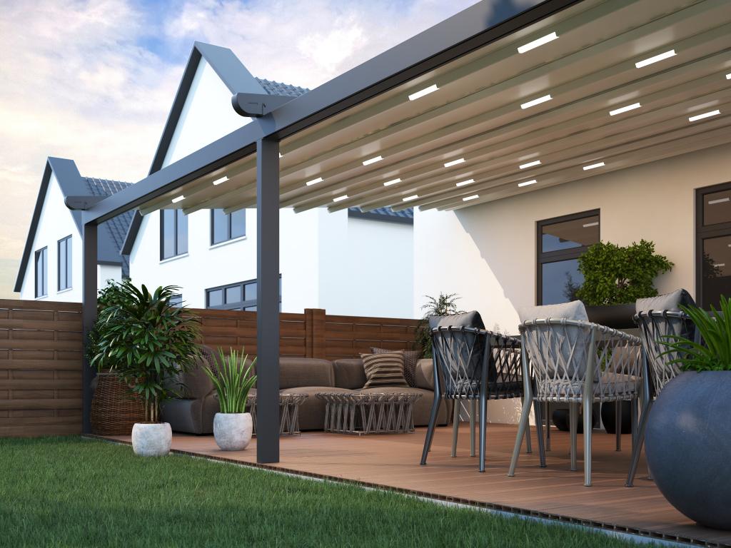 Showmodel elektrisch schuifdak 400x300 cm incl. LED € 3150, Tuin en Terras, Ketelmeerstraat 152, Info@overkappingplaza.nl, Overige typen