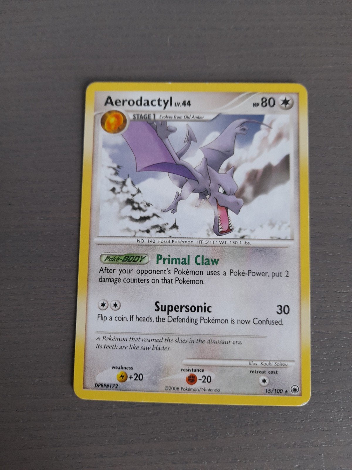 Majestic dawn 15/100 aerodactyl, Ophalen of Verzenden, Gebruikt, Losse kaart