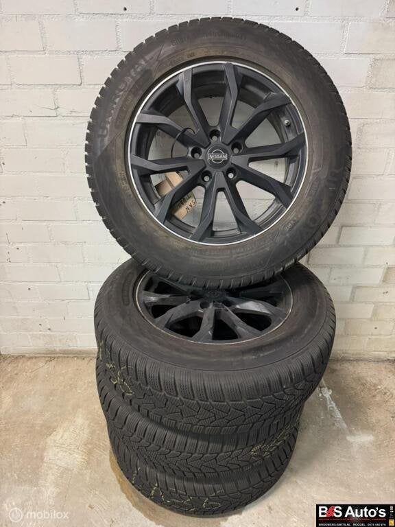 Originele velgen+winterbanden+Tpms Nissan X-Trail ('01-'22), Ophalen, Gebruikt, Banden en Velgen, 17 inch