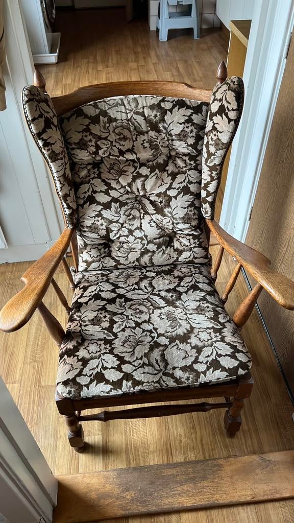Vintage stoel, Ophalen, Gebruikt, Hout, 50 tot 75 cm