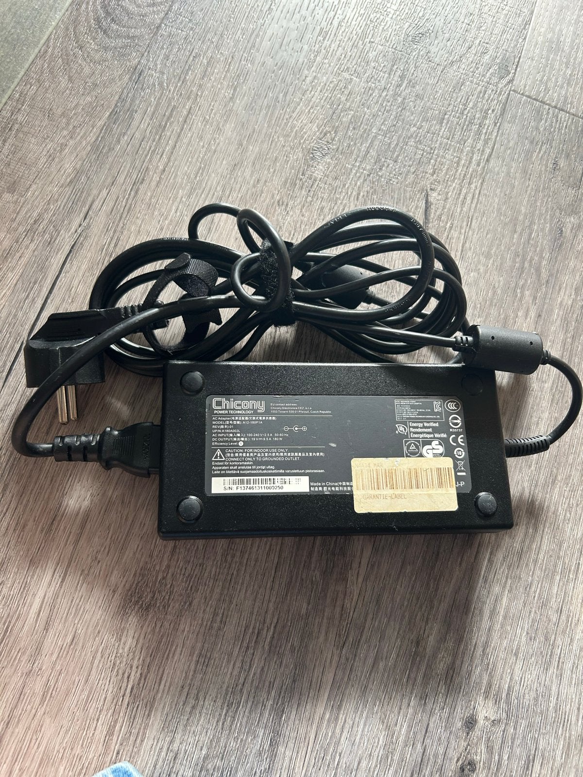 Chicony 19V 9.5A 180W AC Adapter, Ophalen of Verzenden, Gebruikt