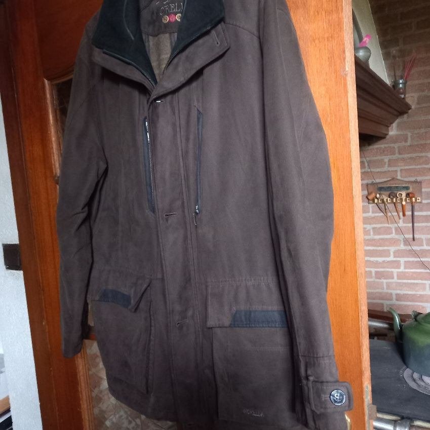 Heren winterjas, grote maat - merk: Morella - suede achtig, Kleding | Heren, Ophalen of Verzenden, Zo goed als nieuw, Bruin, Jas of Mantel