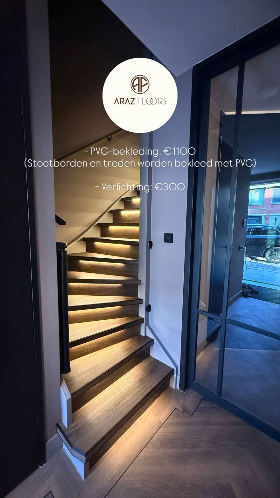 Trap PVC-bekleding: €1100. Verlichting: €300, Huizen en Kamers, Kamers te huur