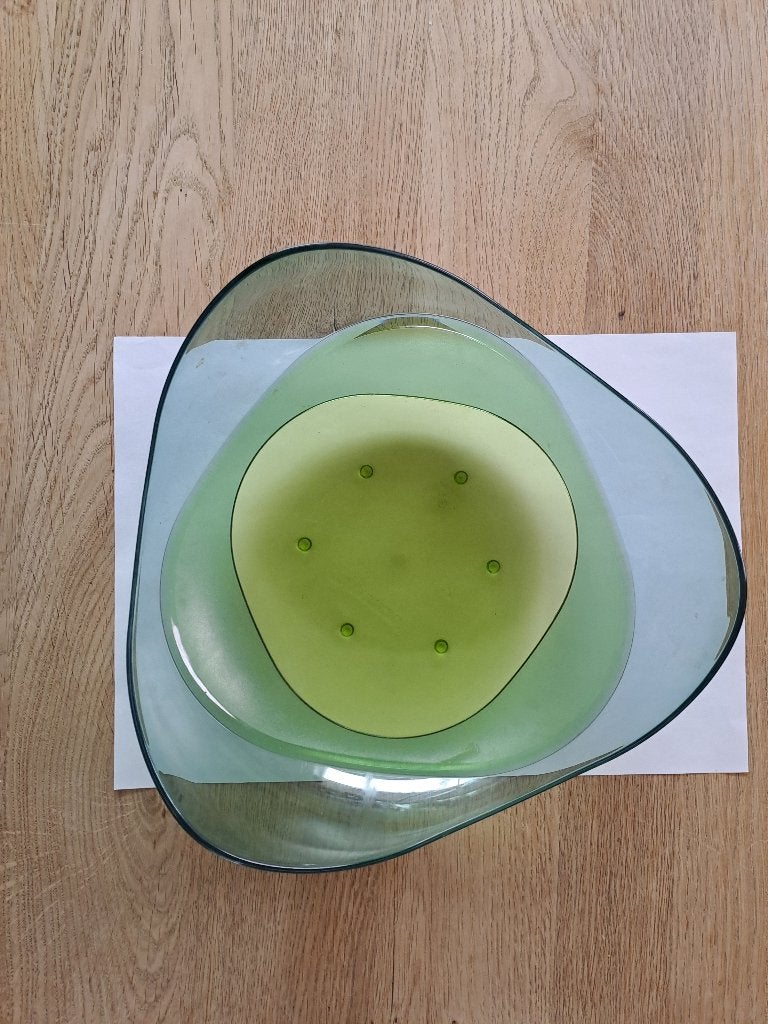 TUPPERWARE SCHAAL. GROEN TRANSPARANT., Ophalen of Verzenden, Gebruikt, Groen, Schaal