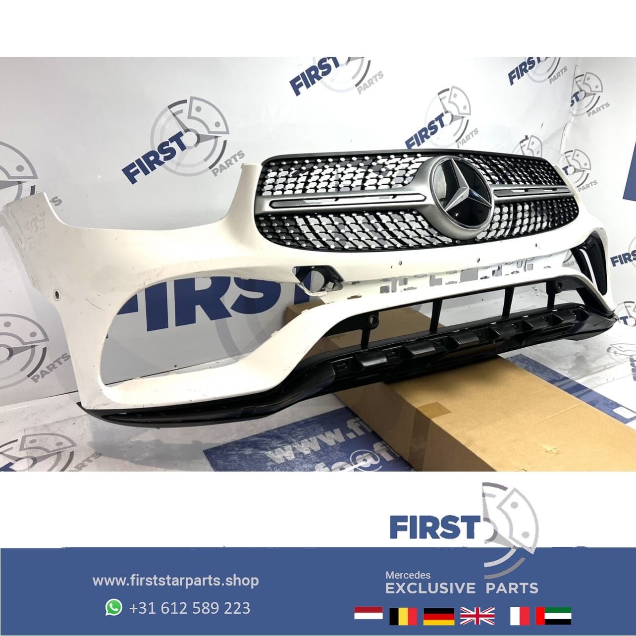 X253 C253 GLC BUMPER FACELIFT 2021 W253 AMG VOORBUMPER + DIA, Gebruikt, -, Voor, Ophalen of Verzenden