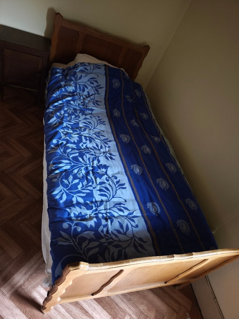 Bed, Ophalen, Gebruikt, Eenpersoons, Hout