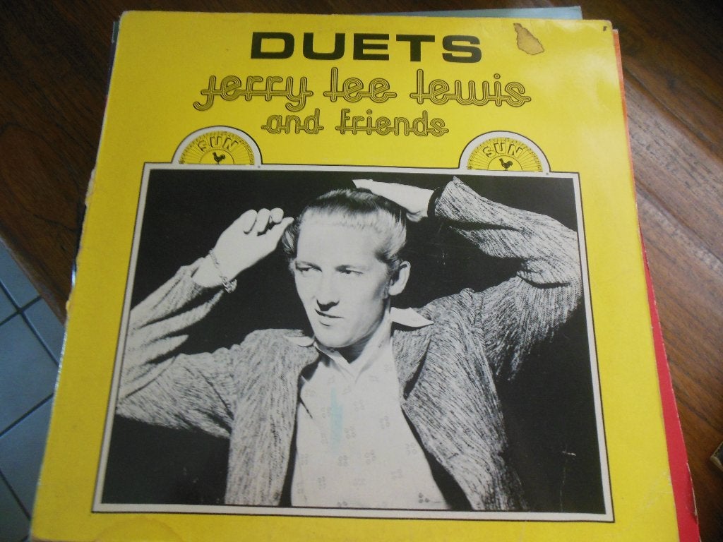 lp jerry lee lewis and friends duets sun records vinyl album, LP, Gebruikt, Ophalen of Verzenden, 12 inch