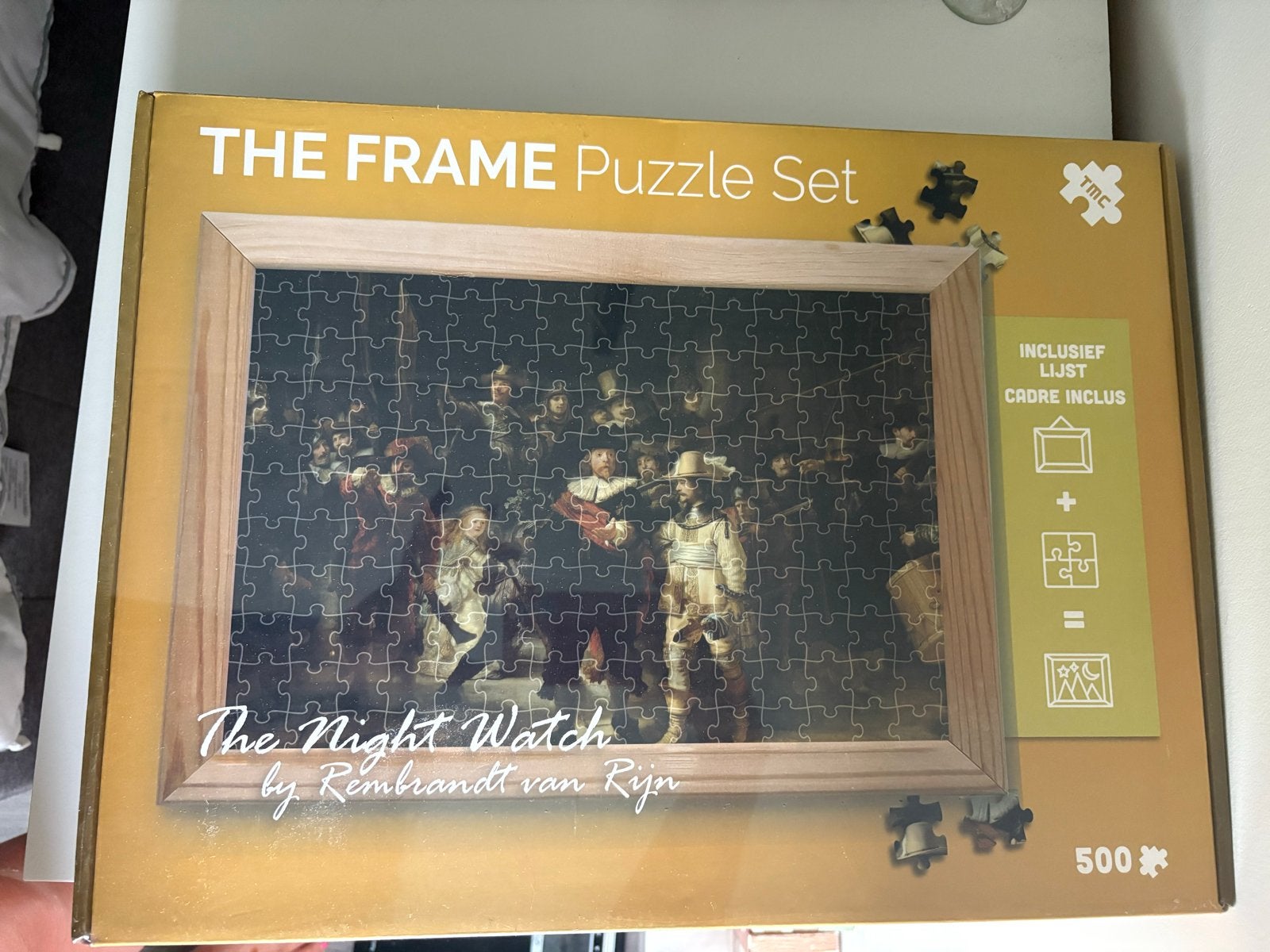 Nieuwe Nachtwacht Legpuzzel met Lijst - 500 stukjes, Ophalen, 500 t/m 1500 stukjes, Nieuw, Legpuzzel