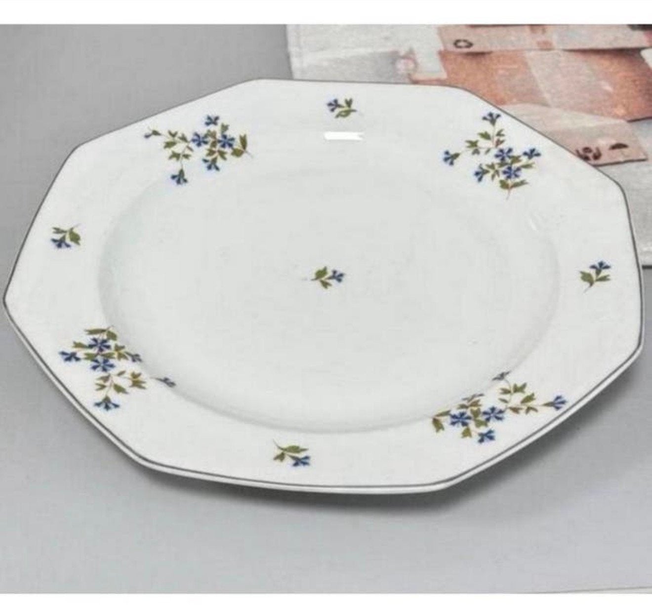 Antiek 1910 porseleinen Frans bord 32cm Limoges de Barbeaux, Antiek en Kunst, Ophalen of Verzenden