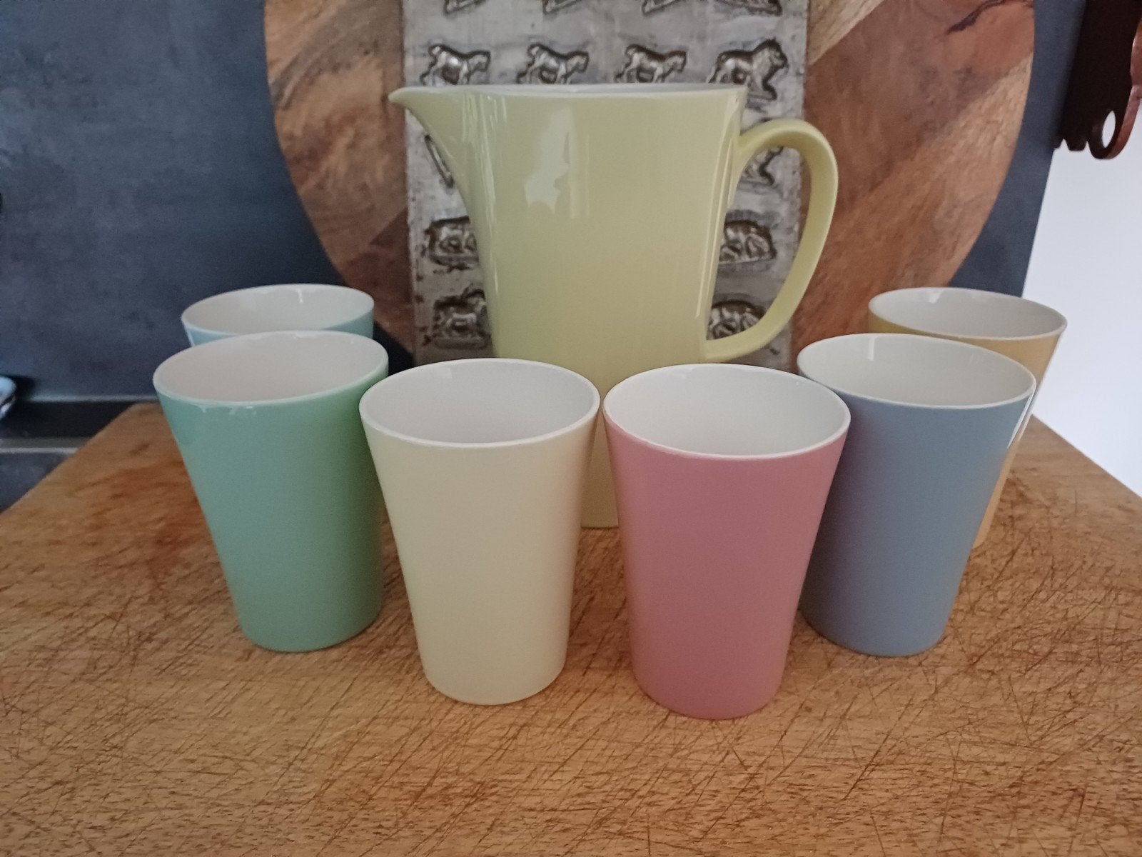 Prachtige pastel set Florence Bekers Kan en Rekje van Regout, Verzenden