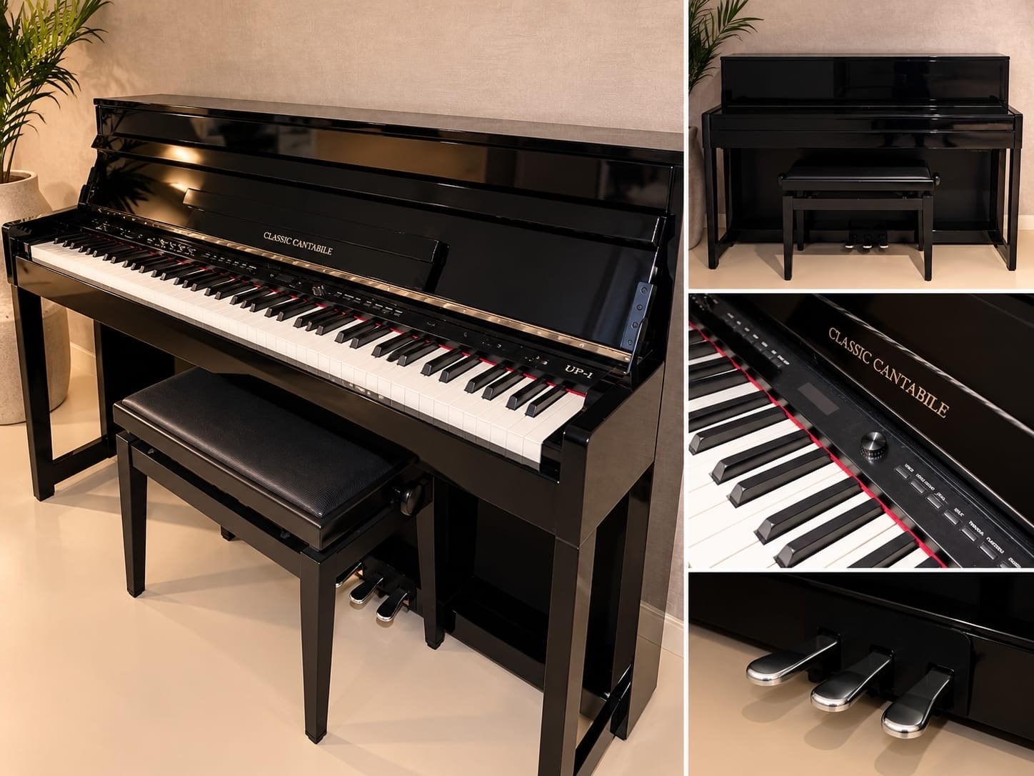 Classic Cantabile UP-1 digitale piano + pianobank, Muziek en Instrumenten, Ophalen, Zwart, Digitaal, Zo goed als nieuw