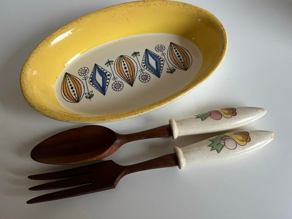Vintage Noors Egersund Ovenschaal ‘Kongo’ Johansen Slabestek, Ophalen of Verzenden
