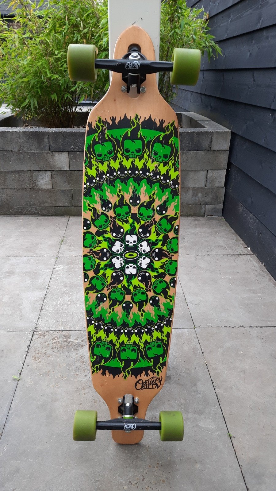 OSPREY FLAME SKULL DROPTHROUGH Longboard - Z.G.A.N., Sport en Fitness, Ophalen, Zo goed als nieuw, Skateboard, Longboard