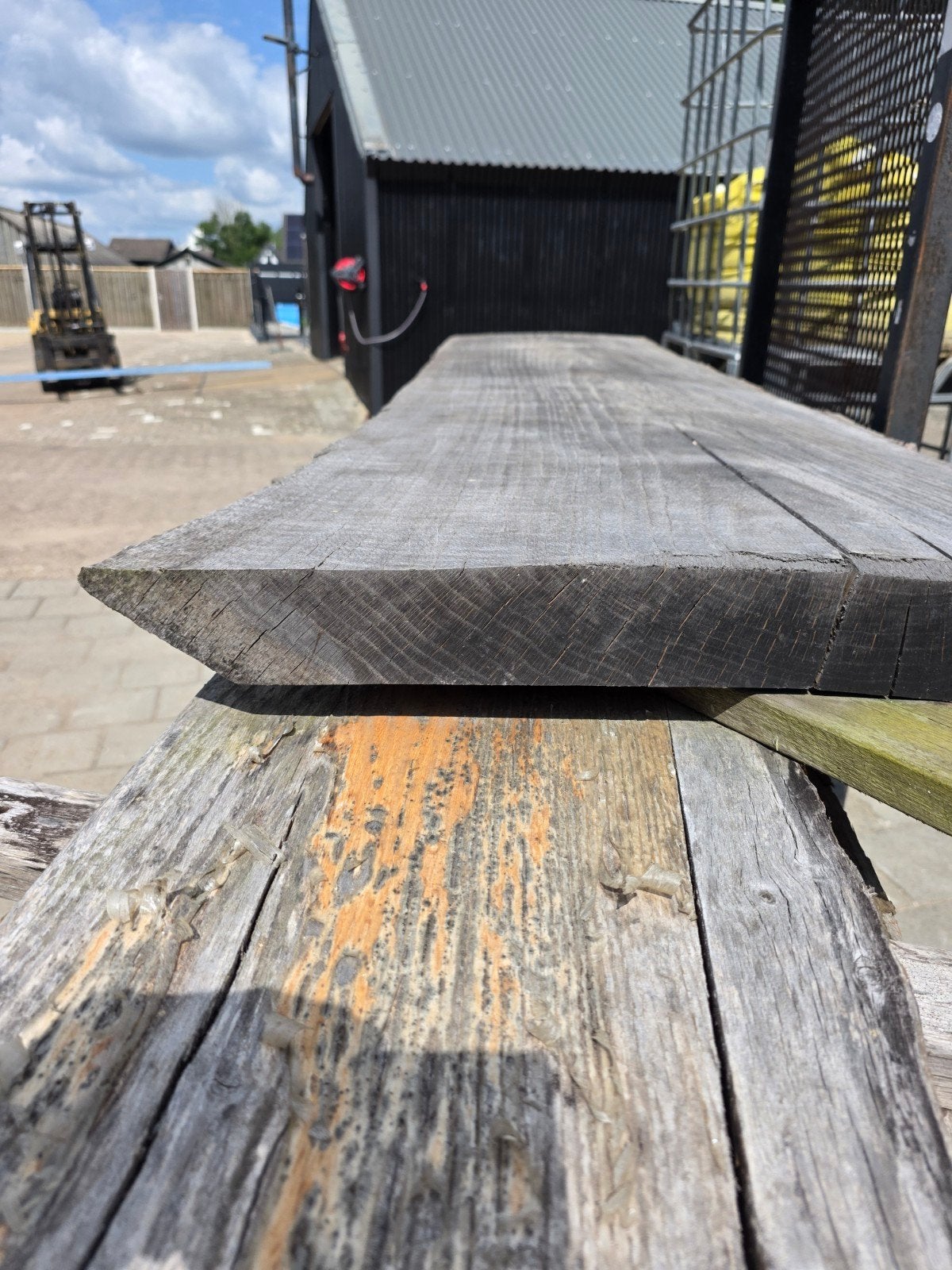 Gebruikte houten planken eiken, Doe-het-zelf en Verbouw, Hout en Planken, Ophalen, Gebruikt, 25 tot 50 mm, 200 tot 250 cm