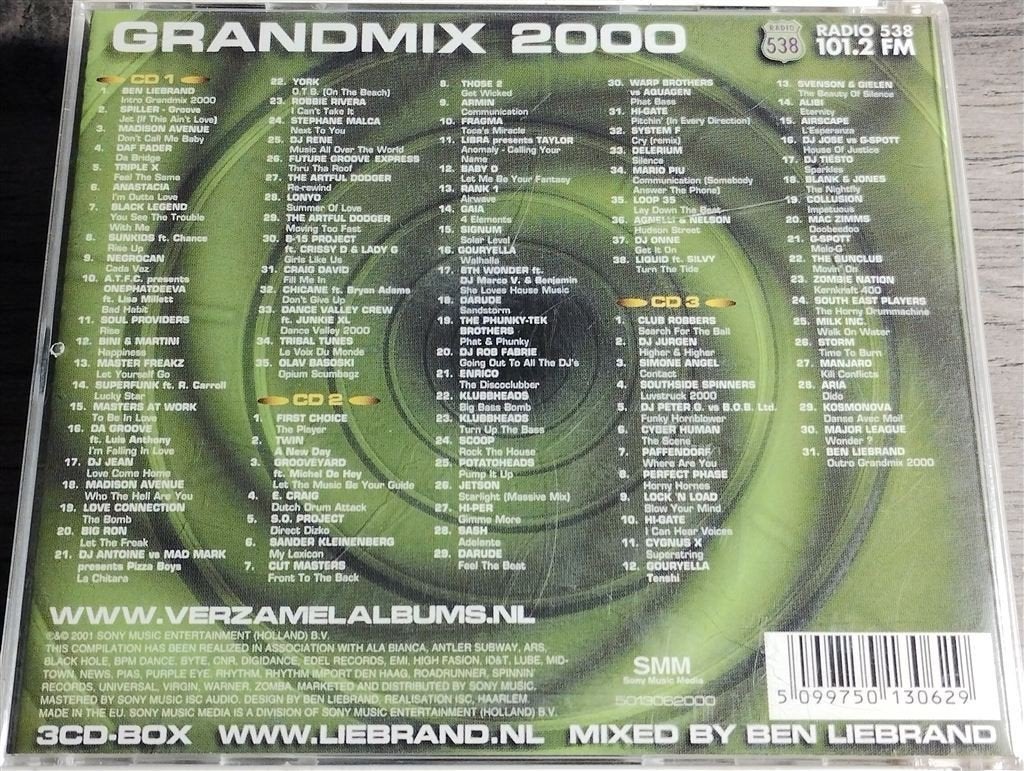 Ben Liebrand - Grandmix 2000 [3 CD], Cd's en Dvd's, Cd's | Dance en House, Ophalen of Verzenden, Zo goed als nieuw, Disco
