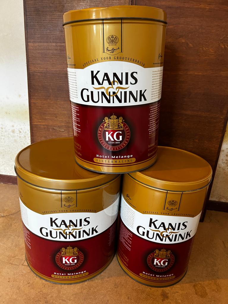 Vintage koffie blikken – Kanis & Gunnink Hotel Melange, Ophalen, Gebruikt, Koffie