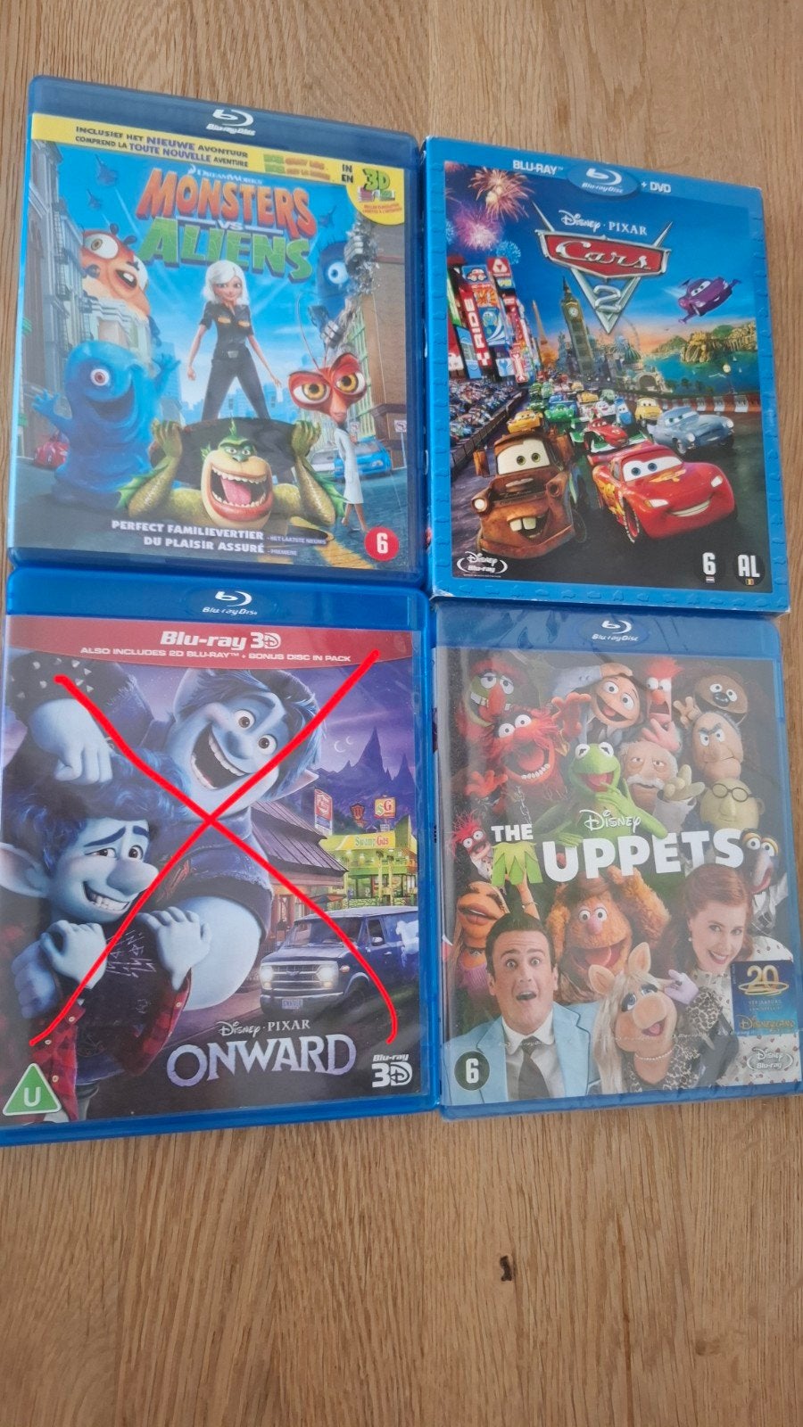 3 blurays, monster vs aliens, cars 2+DVD, muppets, Ophalen of Verzenden, Zo goed als nieuw, Blu-ray, Tekenfilms en Animatie