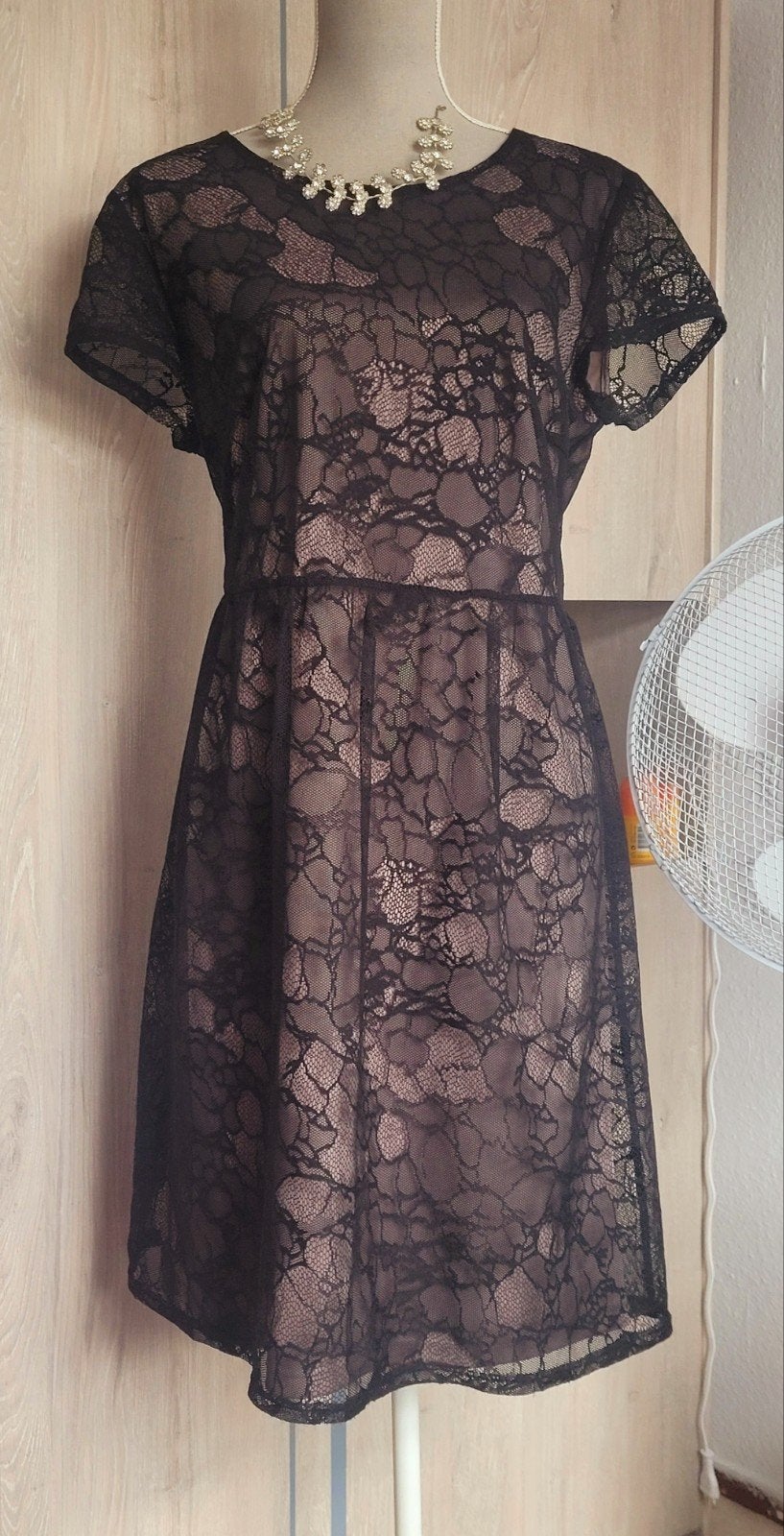 Betty Barclay Zwart Kanten Jurkje Maat 42/44, Kleding | Dames, Jurken, Ophalen of Verzenden, Zo goed als nieuw, Boven de knie