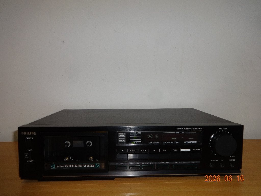 Philips FC566 autoreverse cassettedeck, Ophalen of Verzenden, Enkel, Philips, Tiptoetsen